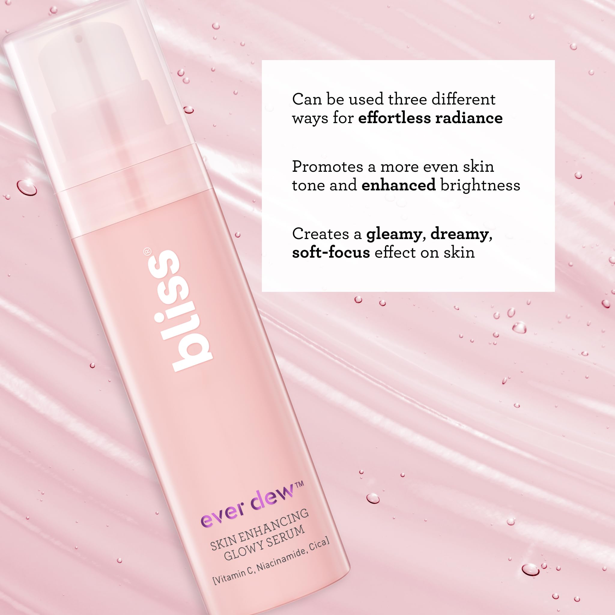 Bliss Ever Dew Skin Enhancing Glowing Serum | Radiance Booster, Primer and Liquid Highlighter