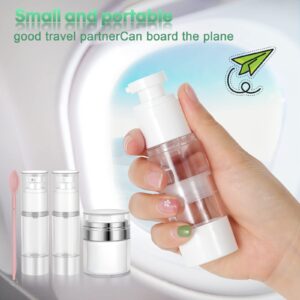 Airless Pump Jar, Vacuum Cream Jar Airless Pump Bottles Vacuum Bottle Portable Lotion Dispenser, Empty Refillable Travel Containers for Toiletries Face Cream Pot for Makeup Essence Moisturize