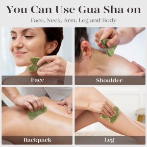 BAIMEI Gua Sha Facial Tools Face Massager for Skin Care, Relaxation and Reduce Puffiness Skin Care Tools, Self Care Gift for Men Women - Xiuyan Jade