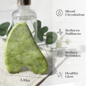 BAIMEI Gua Sha Facial Tools Face Massager for Skin Care, Relaxation and Reduce Puffiness Skin Care Tools, Self Care Gift for Men Women - Xiuyan Jade