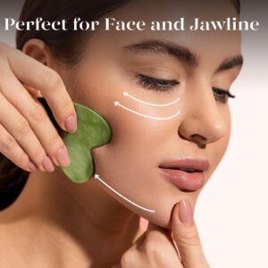 BAIMEI Gua Sha Facial Tools Face Massager for Skin Care, Relaxation and Reduce Puffiness Skin Care Tools, Self Care Gift for Men Women - Xiuyan Jade