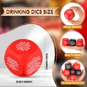 Hanaive 6 Pcs Party Drinking Bar Dice Game Resha Roulette Drinking Games Bachelorette Party Game for Adults White Elephant Gift Wedding Graduation Birthday(Get You Drink)