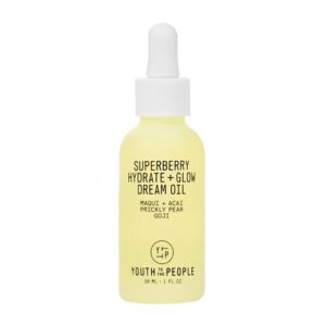 youth to the people superberry hydrating face oil for dry, glowing skin - fast absorbing facial oil & makeup primer made with prickly pear, acai berry & jojoba oil - clean, vegan skincare (1oz)