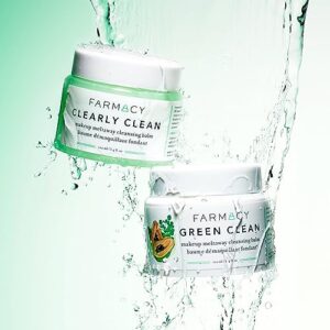 Farmacy Makeup Remover Cleansing Balm - Clearly Clean Fragrance-Free Makeup Melting Balm - Great Balm Cleanser for Sensitive Skin (3.4 Fl Oz)