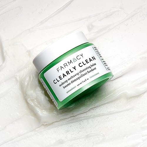 Farmacy Makeup Remover Cleansing Balm - Clearly Clean Fragrance-Free Makeup Melting Balm - Great Balm Cleanser for Sensitive Skin (3.4 Fl Oz)