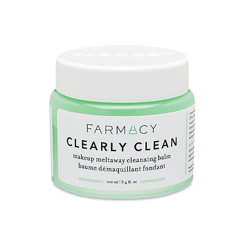 Farmacy Makeup Remover Cleansing Balm - Clearly Clean Fragrance-Free Makeup Melting Balm - Great Balm Cleanser for Sensitive Skin (3.4 Fl Oz)