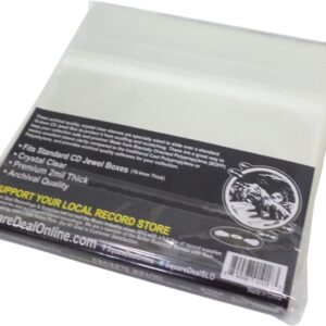 Square Deal Recordings & Supplies - CD Sleeves - RESEALABLE Premium 2mil Thick - Archival Quality, Crystal Clear - Holds 1 Standard 10.4mm CD Jewel Box (1000 Sleeves)