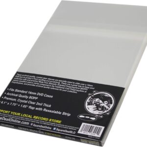(50) DVD Outer Sleeves - "Super Polyclear" Resealable - Fits Standard 14mm-15mm DVD Cases - DVSB02RS