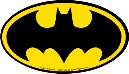 Square Deal Recordings & Supplies Batman - Black Bat Logo on Yellow Oval - Sticker/Decal