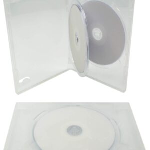 Square Deal Online - DV2R14CLWT - DVD Cases - 2 Disc - 14mm - with Hinged Tray and Wrap Around Sleeve - Clear (25-Pack)