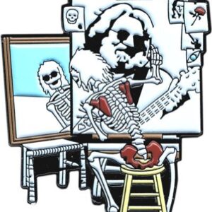 Square Deal Recordings & Supplies Jerry Garcia - Hippie Skeleton Portrait - Enamel Pin