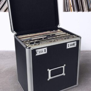 Vaultz Vinyl Record Storage Dividers A-Z - 26 Record Holder Organizer Guides - Alphabetical Vinyl LP Dividers for Album Crate, Collection Library Bin, Black