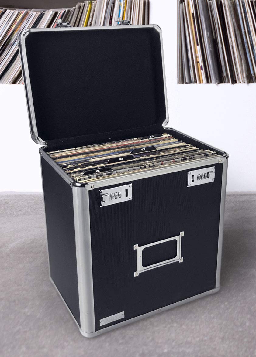 Vaultz Vinyl Record Storage Dividers A-Z - 26 Record Holder Organizer Guides - Alphabetical Vinyl LP Dividers for Album Crate, Collection Library Bin, Black