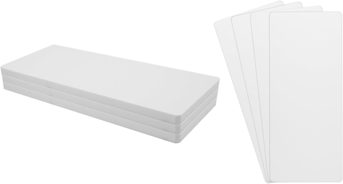 (100) 12" Record Divider Cards - Lesser Cut Narrow - White, Economical 20mil - 6" x 13 1/2" - #12NS13NWH20