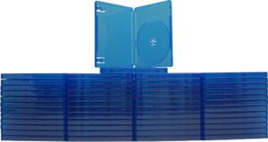 (50) blue game cases - compatible with playstation 4 - 1 disc capacity - 14mm - #vgbr14ps4bl