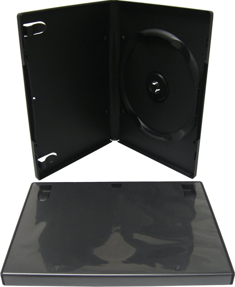Sturdy Standard Black DVD Cases - 14mm - 1 Disc Capacity (100 Pack) #DVBR14BKST