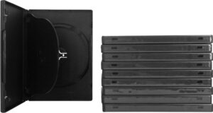 squaredealonline - dv3r14bkwt - 3 disc standard size dvd cases - black - (10 cases)