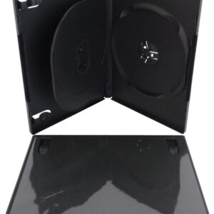 SquareDealOnline - DV3R14BKWT - 3 Disc Standard Size DVD Cases - Black - (10 Cases)