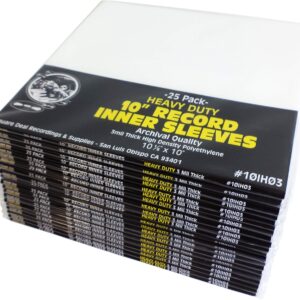 (500) 10" Record Inner Sleeves - High Density Polyethylene - 10-1/8" x 10"