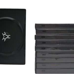 SquareDealOnline - DV2R14BKWT - Standard 14mm DVD Cases - 2 Disc Capacity - Black - (10 Pack)