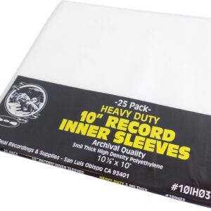 (500) 10" Record Inner Sleeves - High Density Polyethylene - 10-1/8" x 10"