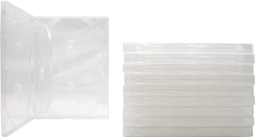 Square Deal Recordings & Supplies (10) 6-Disc Capacity Super Clear 14MM DVD Empty Replacement Cases with Wrap Around Sleeve #DV6R14CL