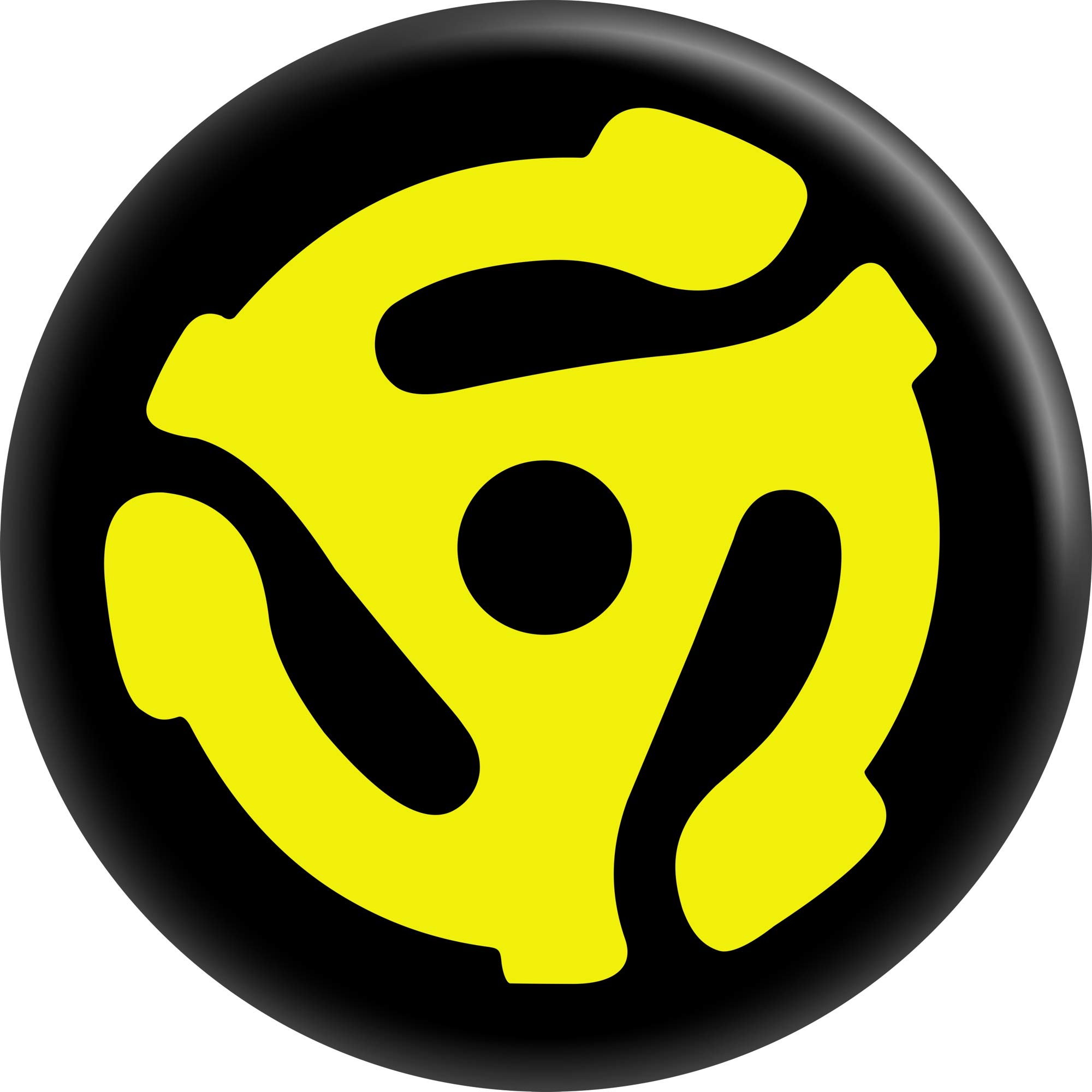 Square Deal Recordings & Supplies Yellow 45rpm Vinyl Record Adapter Logo - 2.25" Round Magnet