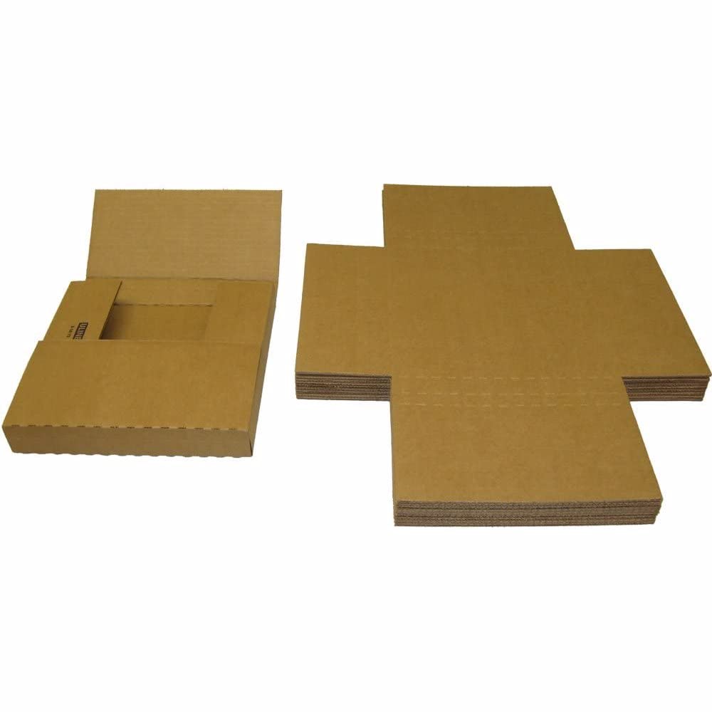 7" 45RPM Vinyl Record Shipping Mailers - Adjustable Multi-Depth Kraft Brown - Holds 1 to 12 7" Vinyl Records #07BC01VD (Qty: 10)