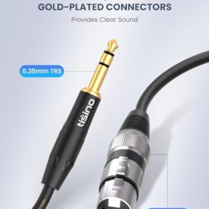 tisino XLR Female to 1/4 Inch (6.35mm) TRS Jack Lead Balanced Signal Interconnect Cable XLR to Quarter inch Patch Cable - 6.6 Feet