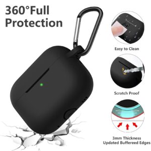 Lerobo Compatible for AirPods Pro 2nd/1st Generation Case Cover 2022/2019 with Keychain & Lanyard,Soft Silicone Skin Full Protective AirPod Pro Case for Apple Airpod Pro 2 [Front LED Visible] Black