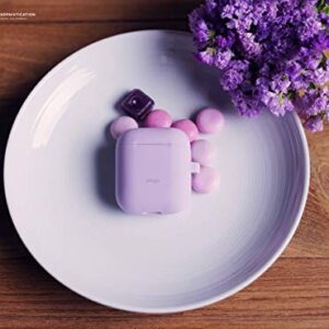 elago Silicone Case with Keychain Compatible with Apple AirPods Case 1 & 2, Front LED Visible, Supports Wireless Charging, Protective Silicone [Lavender]