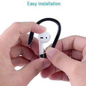 2 Pairs Ear Hooks Accessories Compatible with Apple AirPods 1 & 2 & 3 and Pro Sports Headset EarHooks Great with Cycling,Gym,Dancing,Running,Fishing and Other Sports (Black)