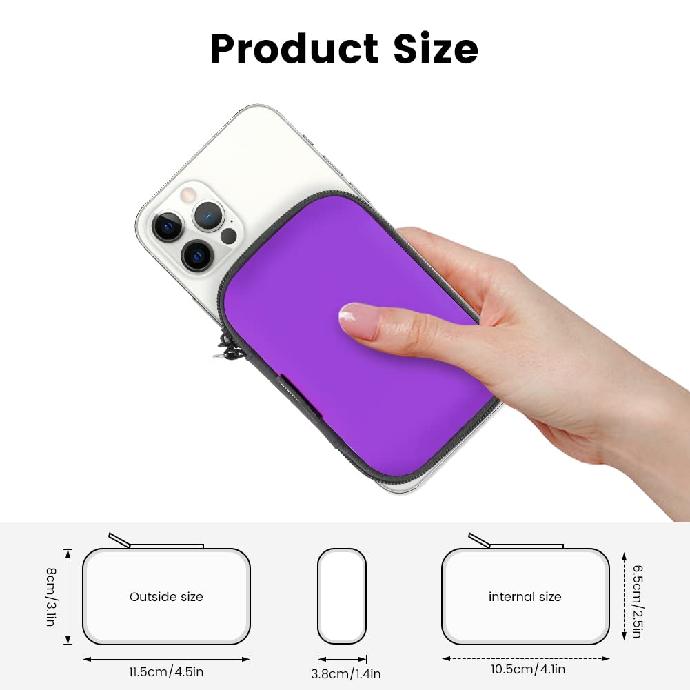 Hard EVA Earbud Case Earphone Carrying Case Holder Headphone Small Pouch Electronic Organizer Travel Bag for Phone Charger Cable, Cord, Bose Wired Earbuds, USB Flash Drive, SD Cards -Purple