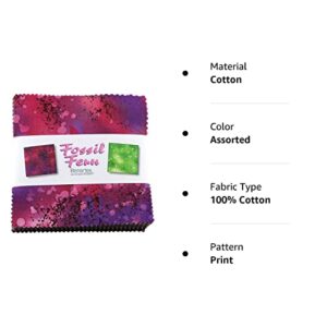 Benartex Fossil Fern Cotton Fabric 5" Squares Charm Pack Quilting Fabric Material for Sewing, 100 Cotton Square Pieces