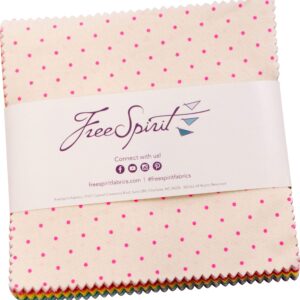 Free Spirit Fabrics True Colors by Tula Pink Tiny Coordinates 5 Charms