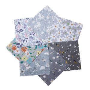 5 x 5 Inches(13cm x 13cm) Charm Packs Cotton Fabric Squares,Precut Quilting Floral Fabric Bundles for Craft DIY …