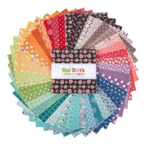 Lori Holt Bee Dots 5" Stacker 42 5-inch Squares Charm Pack Riley Blake Designs 5-14160-42