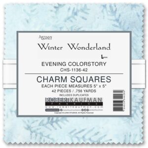 lunn studios artisan batiks winter wonderland evening 42 5-inch squares robert kaufman chs-1136-42