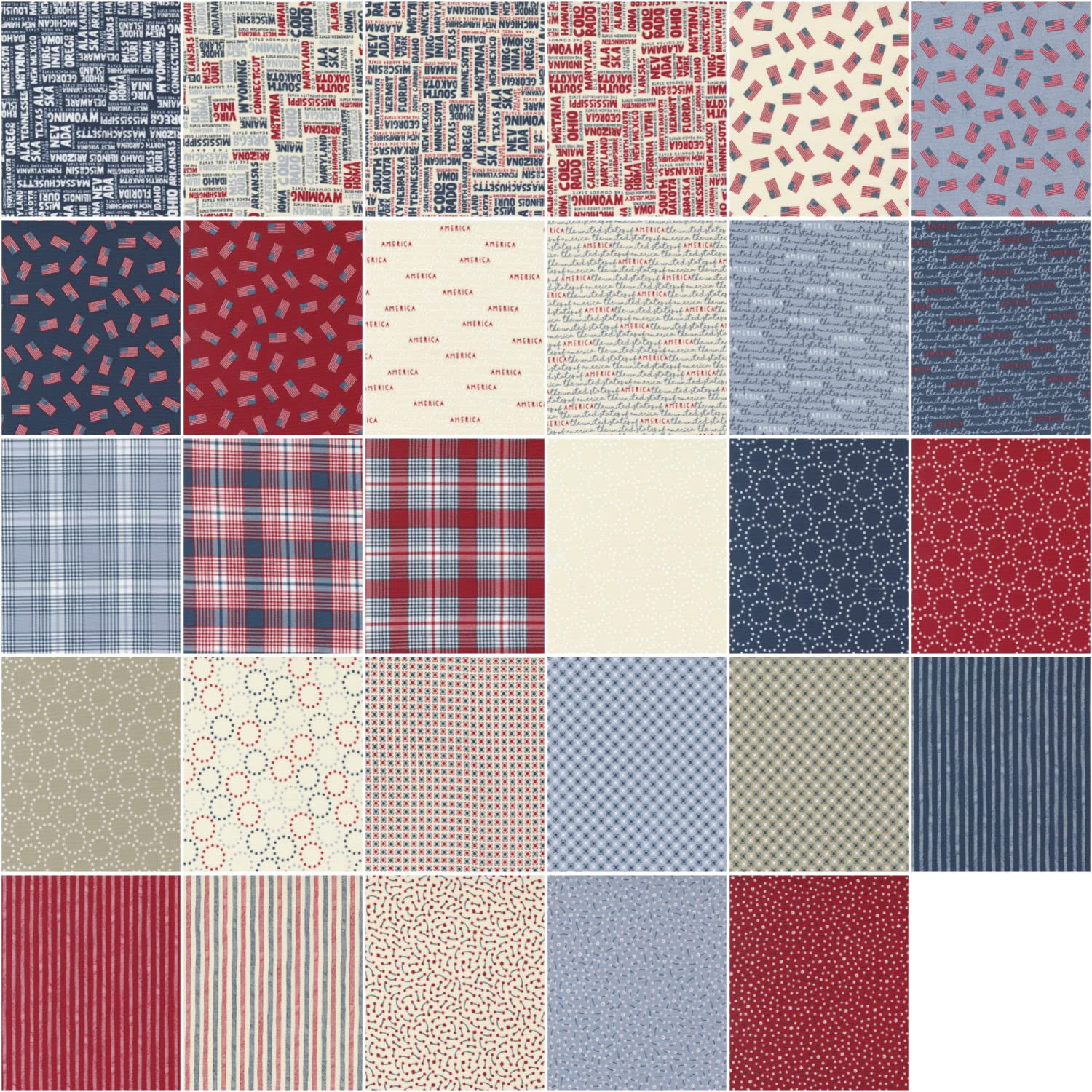 Stateside Charm Pack by Sweetwater; 42-5" Precut Fabric Quilt Squares