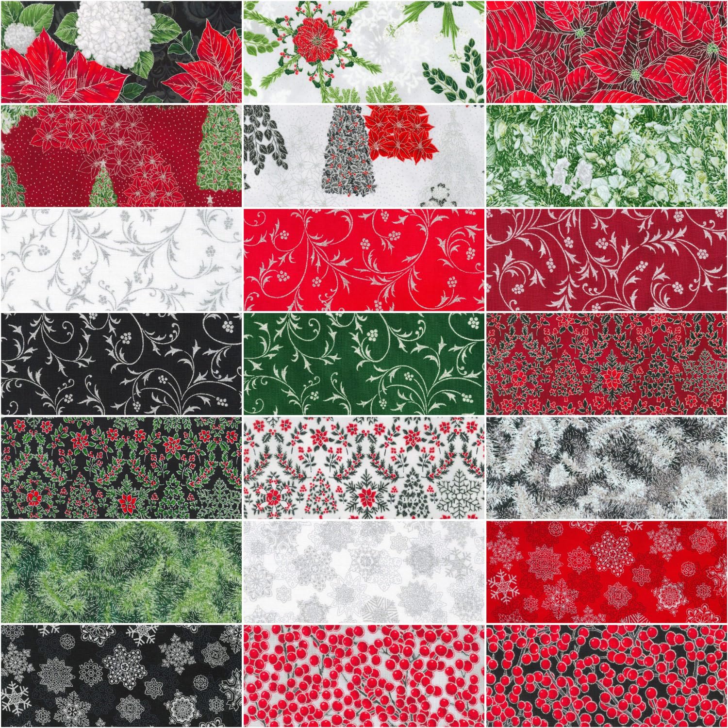 Holiday Flourish Snow Flower Silver 42 5-inch Squares Charm Pack Robert Kaufman CHS-1124-42