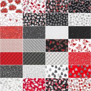 Holiday Charms Scarlet Charm Square 42 5-inch Squares Charm Pack Robert Kaufman Fabrics CHS-1127-42