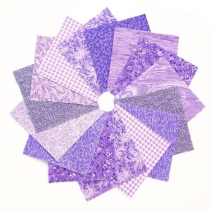 purple 90-piece pre-cut charm pack 5" squares 100% cotton fabric quilt