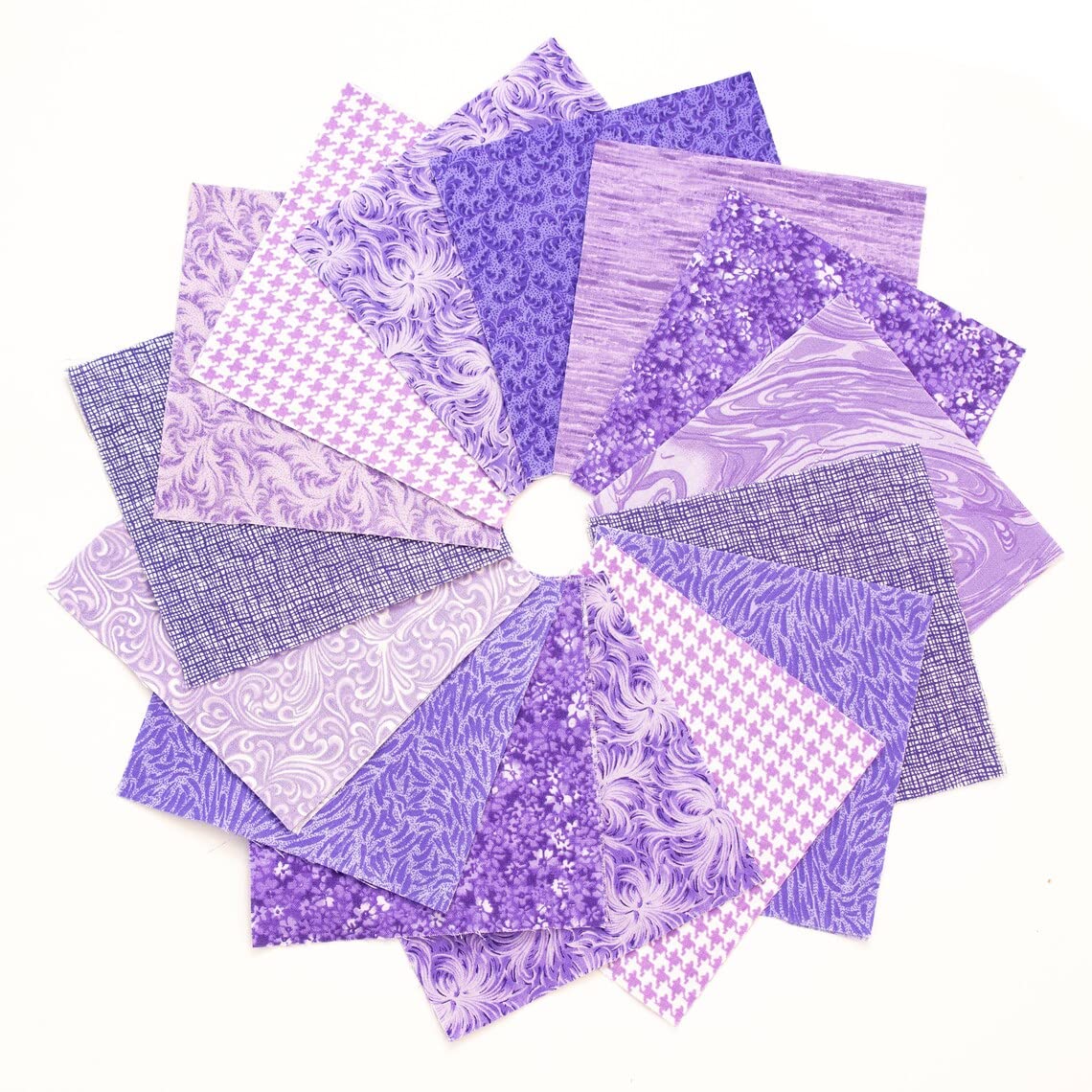 Purple 90-Piece pre-Cut Charm Pack 5" Squares 100% Cotton Fabric Quilt