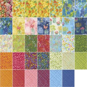 Wild Blossoms Charm Pack by Robin Pickens; 42-5" Precut Fabric Quilt Squares