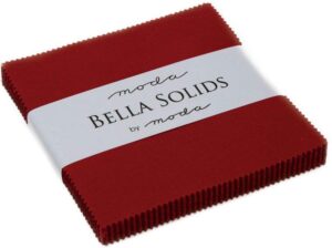 bella solids country red moda charm pack by moda fabrics; 42-5" quilt squares