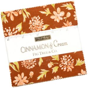 cinnamon & cream charm pack by fig tree & co.; 42-5" precut fabric quilt squares