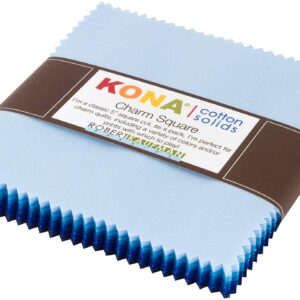 Kona Cotton Solids Waterfall Charm Square 42 5-inch Squares Charm Pack Robert Kaufman CHS-732-42