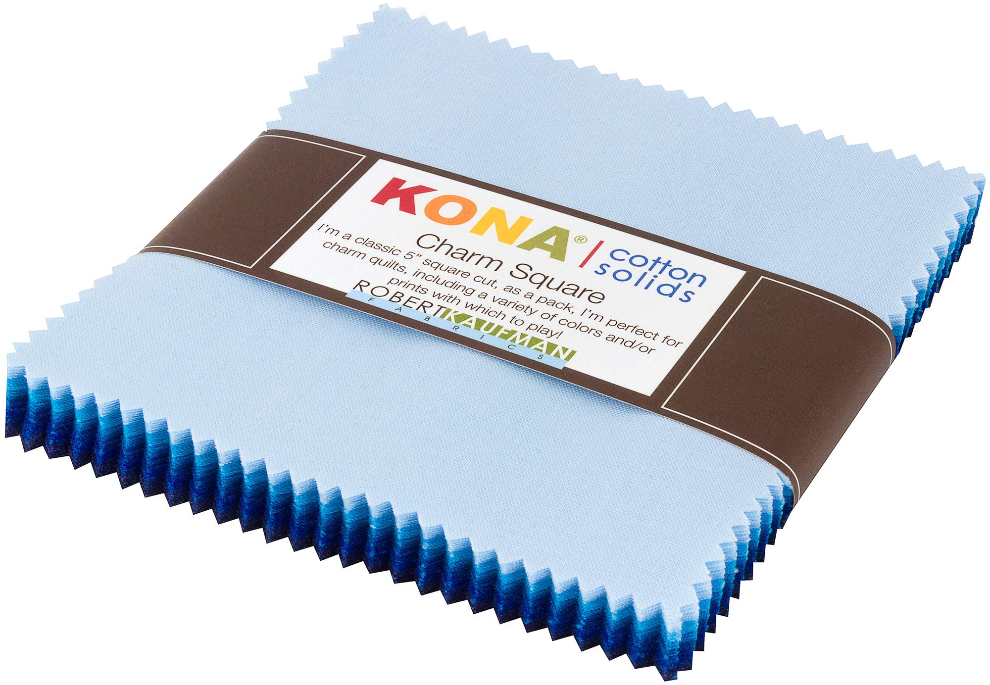 Kona Cotton Solids Waterfall Charm Square 42 5-inch Squares Charm Pack Robert Kaufman CHS-732-42