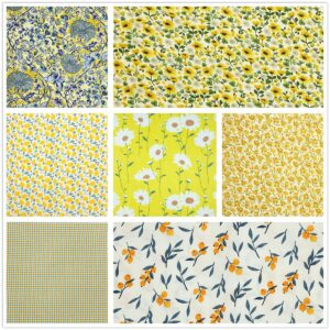 Fall Quilt Fabric Squares 5x5, Charm Packs for Quilting 5 inch for Patchworks and Sewing Crafts,Precut Cotton Fabirc Yellow (42Pcs), SZRUIZFZ