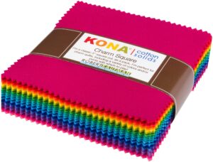 kona cotton bright 101 palette charm square 101 5-inch squares charm pack robert kaufman chs-564-101